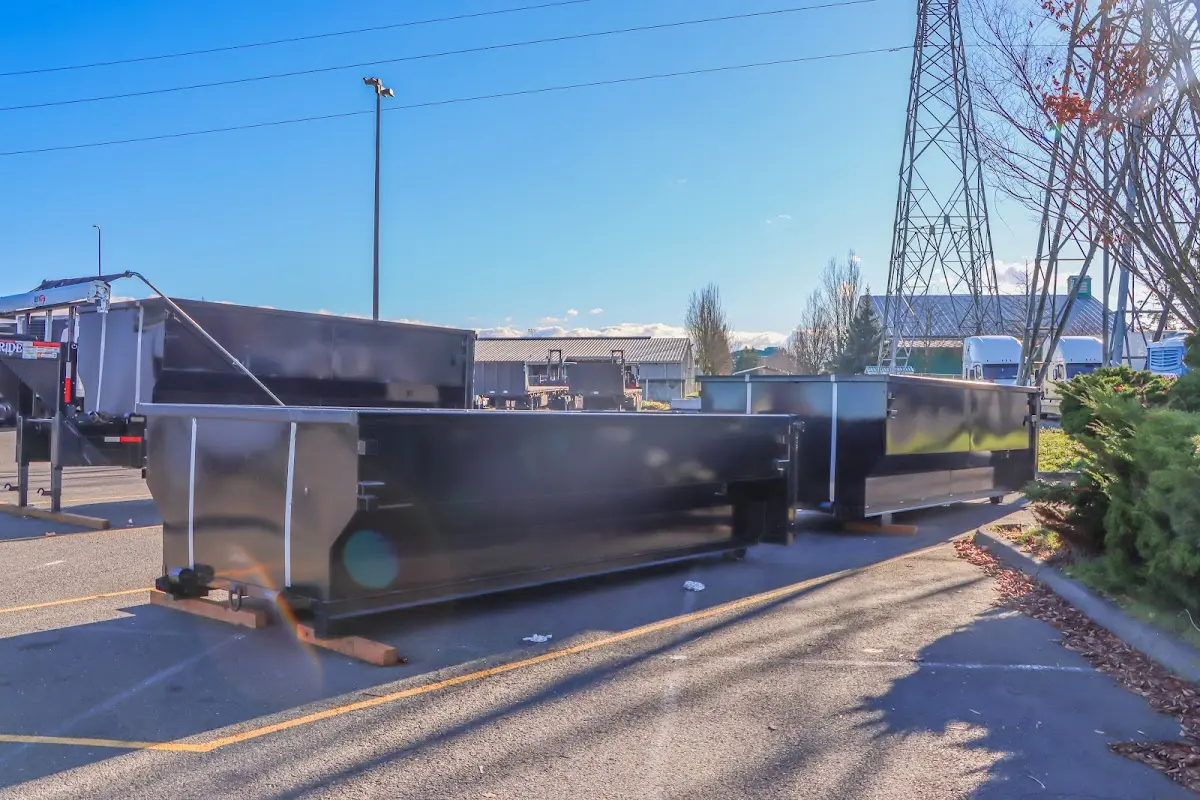 Roll-off dumpster ready for waste disposal at job site for Construction Dumpster Rental in Hermiston